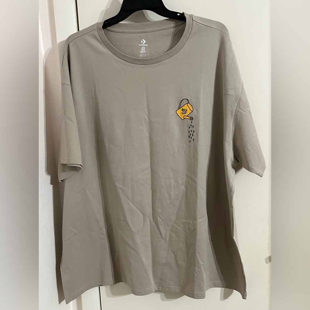Converse New Khaki T-Shirt with Yellow Graphic